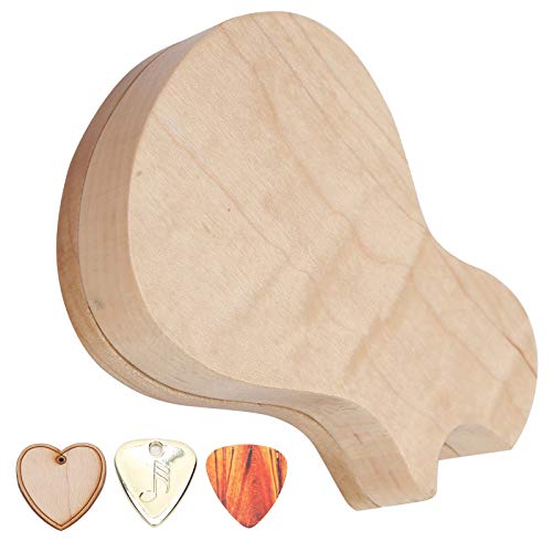 Bicaquu Caja de púas de Guitarra de Material de Madera de Arce fácil de Transportar, Caja de púas de Madera, para Amantes de los Instrumentos, Bandas Profesionales