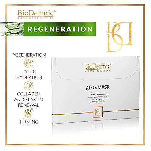 BioDermic Mascarilla facial lujosa, intensamente regeneradora de aloe vera, para pieles secas y sensibles, nutre y limpia los poros, Ingredientes naturales, Hecho en la UE, 1 x 25 ml