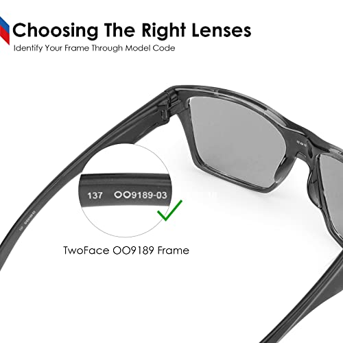 BlazerBuck Lentes de repuesto y herramientas de reparación para Oakley TwoFace OO9189, Azul hielo polarizado.,