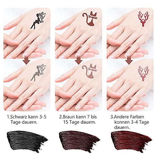 Body Art Kit de Tatuaje Temporal, Tatuaje Semipermanente, Etiquetas Engomadas del Tatuaje Impermeable, Tatuajes Temporales Sanas y Naturales
