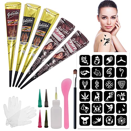 Body Art Kit de Tatuaje Temporal, Tatuaje Semipermanente, Etiquetas Engomadas del Tatuaje Impermeable, Tatuajes Temporales Sanas y Naturales