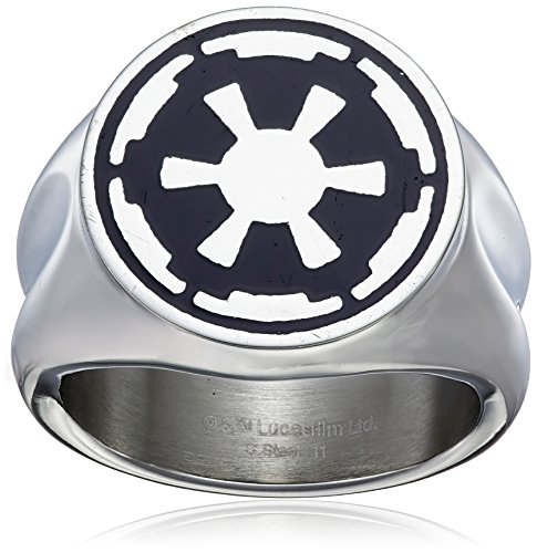 Body Wrappers Star Wars Imperial Symbol Black/Silver Men's Ring Size 9