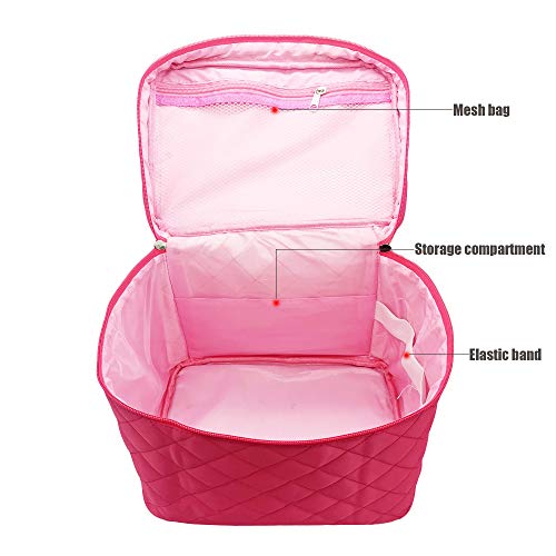 Bolsa de Aseo de Gran Capacidad,Gran Capacidad de Viaje de Maquillaje Organizador,Almacenamiento Cosmético de la Neceser Ideal para Mujeres y Niñas (Rojo)