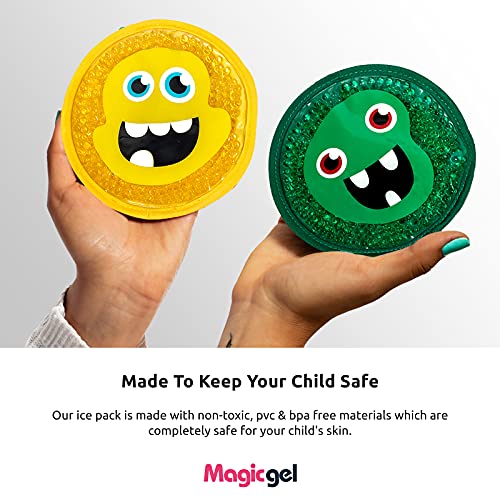Bolsas de gel frío calor para niños, divertidos y reutilizables. Compresas gel hielo para lesiones: hinchazón, fiebre, dolor de cabeza, alivio del dolor. 5 packs de fisioterapia, de Magic Gel