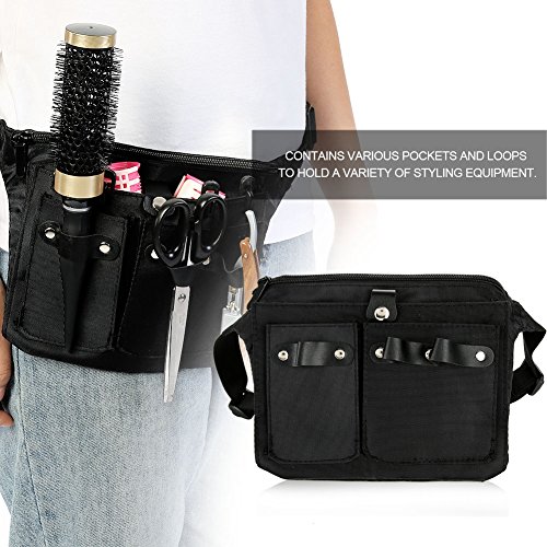 Bolso de herramientas de peluquería - Bolso de cintura de peluquería Bolso de bolsa de herramientas de peluquería profesional Cinturón de tijeras de pelo Peine Cinturón de cintura