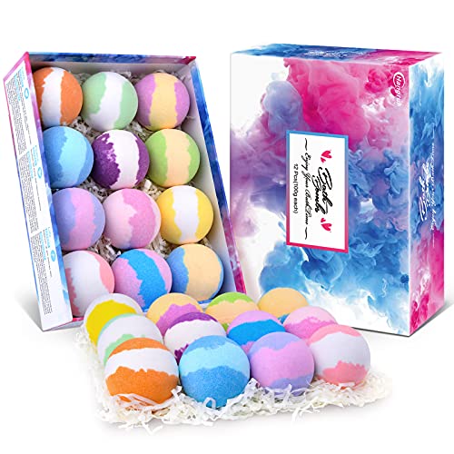 Bombas de Baño,Hangrui Bolitas de Jabon Set de Regalo,12 Piezas Bath Bombs,Sales de Baño Relajantes y Divertidos,Bolas Baño Efervescentes Valentín/Navidad/Cumpleaños para Mujeres,Hombre,Niños