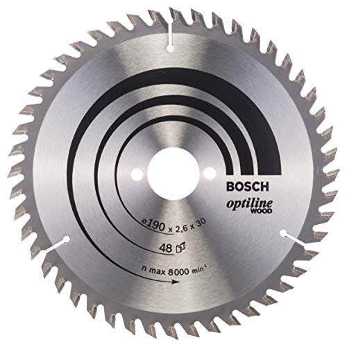 Bosch 2 608 640 617 - Hoja de sierra circular Optiline Wood - 190 x 30 x 2,6 mm, 48 (pack de 1)
