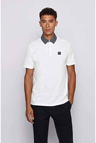BOSS PDenim Polo, Blanco (100), L para Hombre