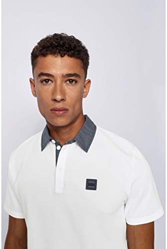 BOSS PDenim Polo, Blanco (100), L para Hombre