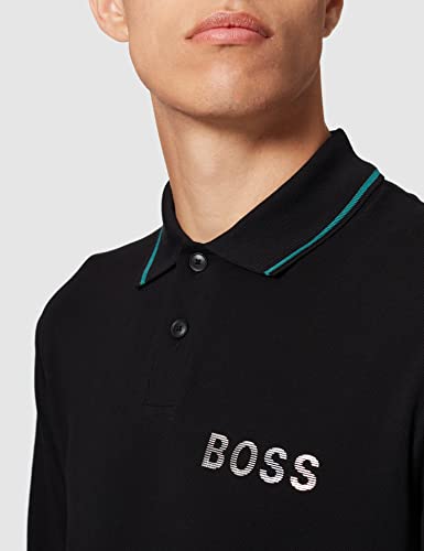 BOSS Tobin_LS_ZA Camisa de Polo, Negro1, XL para Hombre