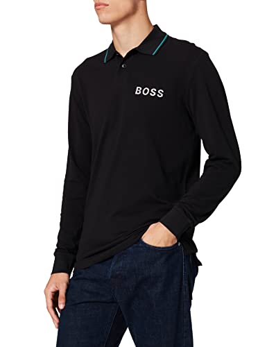 BOSS Tobin_LS_ZA Camisa de Polo, Negro1, XL para Hombre