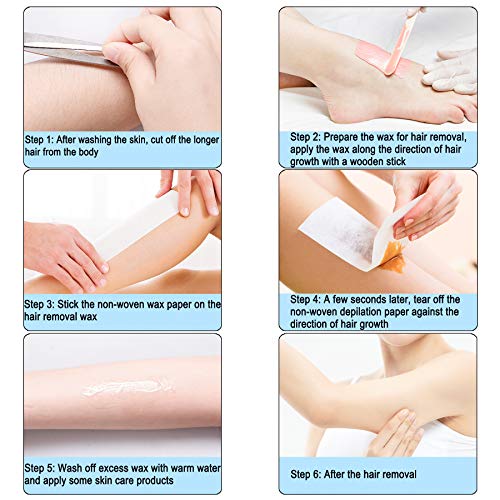 BQTQ 800 Piezas Bandas de Papel para Depilación Tiras Depilatorias Papel Depilatorio Para Brazos, Axilas, Piernas, Labios, Cejas de Mujeres y Hombres
