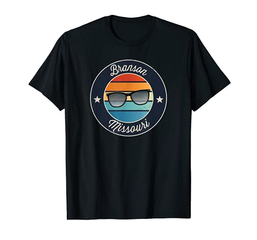 Branson Missouri MO Gafas de sol de recuerdo de vacaciones Sunset Grap Camiseta