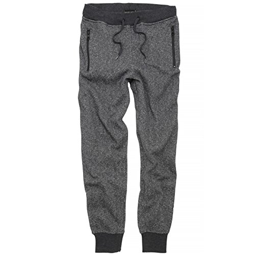 Brave Soul - Pantalón chándal Efecto Jaspeado bajo Cerrado Modelo Hugo Hombre Caballero (Extra Grande (XL)) (Carbón Jaspeado/Gris Claro Jaspeado)