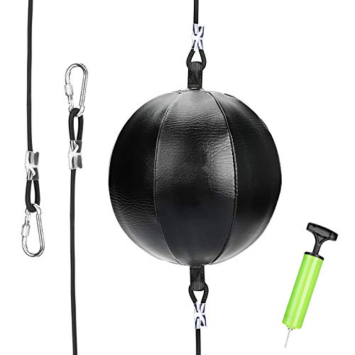Brynnl Pelota de boxeo con doble extremo de velocidad, con bloqueo de anillo, para entrenamiento de artes marciales mixtas, reacciones de velocidad para adultos, mejora el enfoque (negro)