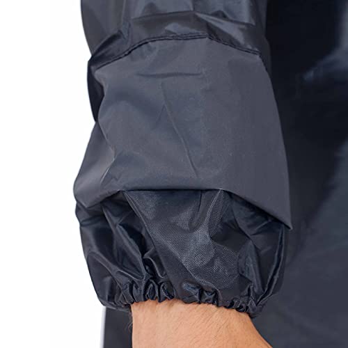 BWOLF Poseidon - Chubasquero para hombre, impermeable, largo, para exterior, reutilizable, con capucha, azul, XXXL