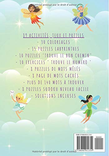 Cahier d'activité Les Fées: Pour enfants 4-8 Ans | Livre D'activité Préscolaire de 89 Activités, Jeux et Puzzles de Fée, Nymphe et Créature Légendaire ... Labyrinthes, Mots mêlés enfant et Plus.