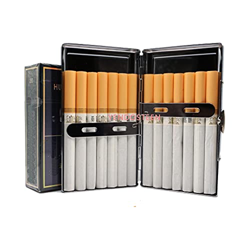 Caja de cigarrillos Rey doble cara, Ciudad Gris Mojado Tarjeta de visita Soporte de acero inoxidable (Plata) A359