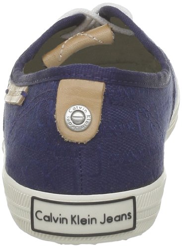 Calvin Klein Jeans Richelle CKJ Jacquard/Grosgrain - Zapatos con Cordones de Lona Mujer, Color Azul, Talla 37