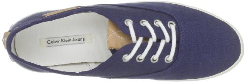 Calvin Klein Jeans Richelle CKJ Jacquard/Grosgrain - Zapatos con Cordones de Lona Mujer, Color Azul, Talla 37