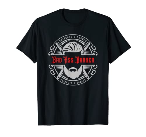 Camiseta Bad Ass Barber Camiseta de peluquería Master Barbering Camiseta