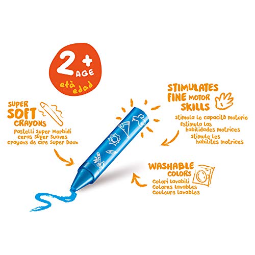 Carioca Baby Wild Crayons | 42892 - Ceras Blandas para Niños a Partir de 24 Meses, 8 Unidades