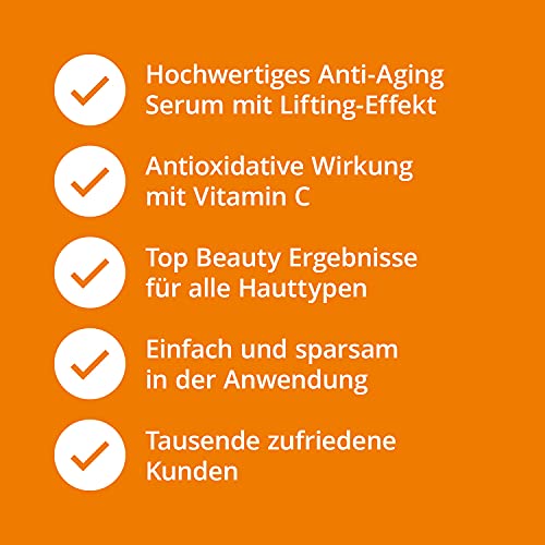 Casida - Suero de vitamina C y Ácido Hialurónico- suero facial antioxidante con dosis altas de vitamina C - suero antioxidante para rostro, cuello y escote - la calidad de las farmacias - 30ml