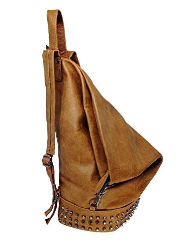 Casimirri 1892® - Mochila de mujer, bolso tipo mochila con bandolera, hecho de piel sintética, estilo casual, piel, elegante, multifunción, antirrobo, ideal para viajes o como bolso habitual, cuero, L