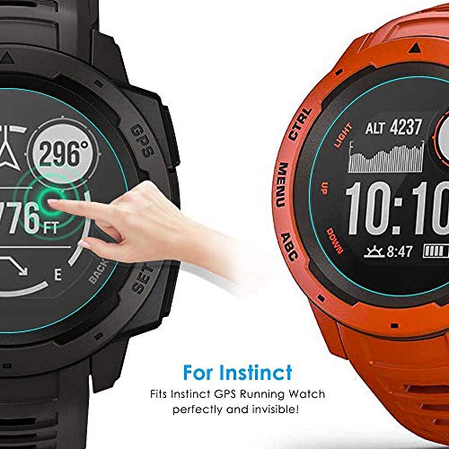 CAVN Compatible con Garmin Instinct Protector de Pantalla, [4 Packs] Protector de Pantalla de Vidrio Templado Impermeable Protector para Instinct Smartwatch [Anti-Arañazos] [Anti-Burbujas]