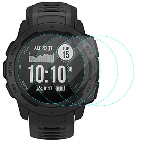 CAVN Compatible con Garmin Instinct Protector de Pantalla, [4 Packs] Protector de Pantalla de Vidrio Templado Impermeable Protector para Instinct Smartwatch [Anti-Arañazos] [Anti-Burbujas]
