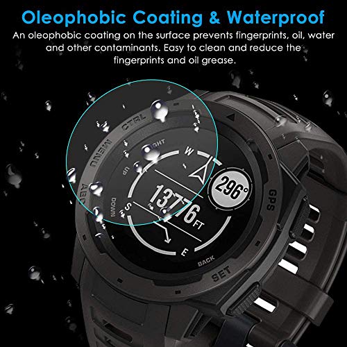 CAVN Compatible con Garmin Instinct Protector de Pantalla, [4 Packs] Protector de Pantalla de Vidrio Templado Impermeable Protector para Instinct Smartwatch [Anti-Arañazos] [Anti-Burbujas]
