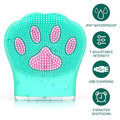 Cepillo de Limpieza Facial de Silicona, PTN Limpiador Facial Electrico Silicona, Recargable Waterproof Masajeador Facial, Antienvejecimiento Para Todos Los Tipos de Piel