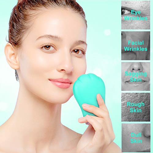 Cepillo de Limpieza Facial de Silicona, PTN Limpiador Facial Electrico Silicona, Recargable Waterproof Masajeador Facial, Antienvejecimiento Para Todos Los Tipos de Piel