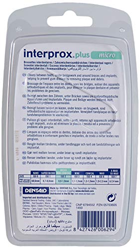Cepillo interproximal verde Micro Plus de Interprox, 0,56 mm, paquete de 6 unidades