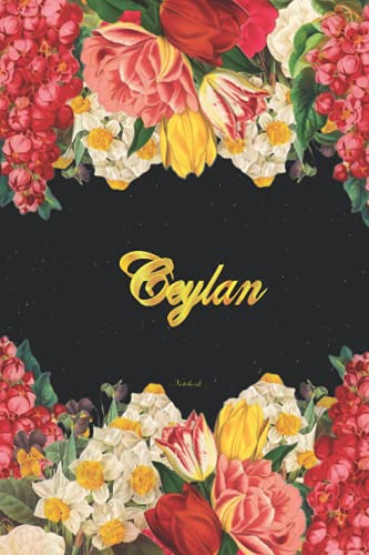 Ceylan Notebook: Lined Notebook / Journal with Personalized Name, & Monogram initial C on the Back Cover, Floral Cover, Gift for Girls & Women