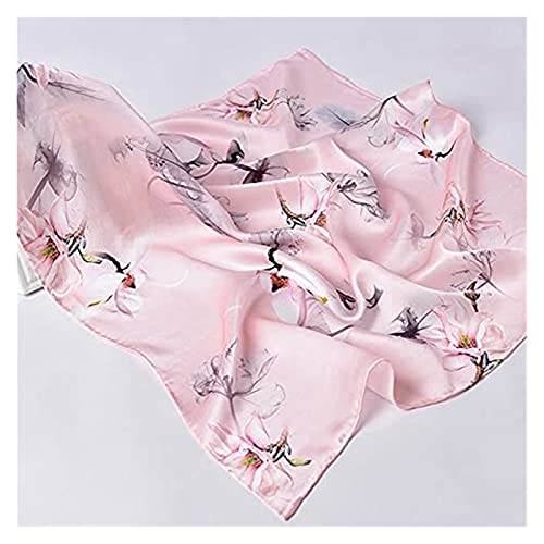 chenghuax Pañuelo Cuadrado Mujer Flor Estampado Pequeño Seda Bufanda Bandana Peluquería Bufanda Pañal Pañal (Color : Coral Red, Size : One Size)