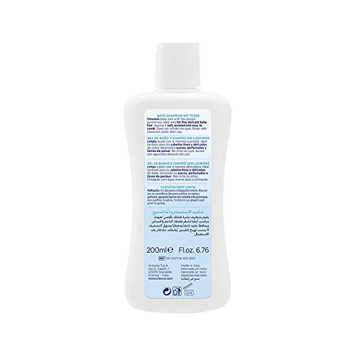 Chicco Natural Sensation - Gel de baño y champú sin lágrimas, 200 ml