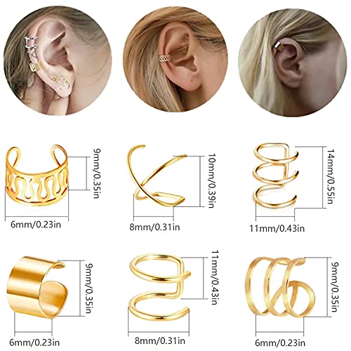 Clips de Oreja de Plata 36 Piezas Pendientes Anillo de Nariz Labio Clip de Oreja Sin Agujero Pendientes Cartilago Oreja Sin Agujero Clip de Oreja Clip de Oreja Plateado para Hombres Mujeres