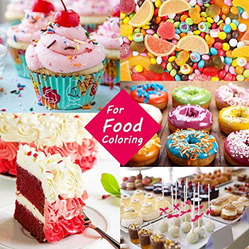 Colorante alimentario 20*6ml, Colorante Alimentario Alta Concentración Liquid Set para Colorear los Bebidas Pasteles Galletas Macaron Fondant