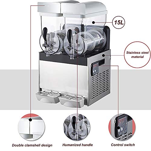 ConBeauty Slushie Machine, 15L Tank Frozen Drink Machine 450W Margarita Machine Slushie Maker, para cafés, restaurantes, Bares, Uso Comercial en el hogar, CE