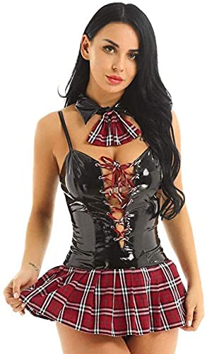 Conjuntos De Lencería para Mujemujeres Bustiers Y Dress Delantal De Cosplay para Mujer Body Plus Size Night Club Lingerie-Color_As_Shown_S-M