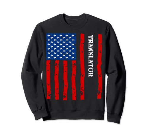 Cool Traductor Accesorios Cosas Cosas Bandera de Estados Unidos Sudadera
