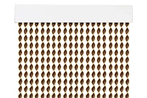 Cortina para Puerta Tiras PVC 200x90cm，Cortina para Puerta Exterior，10 Color (Marron Filo Beige R2)