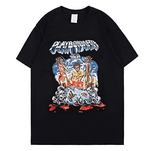 cpfm.xyz Playboi Carti Camiseta Hip Hop Rapper Manga Corta Algodón Cuello Redondo Camiseta