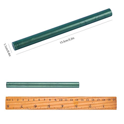 CRASPIRE 20 Pieza de Varillas de Cera para Sellado de Pistola de Pegamento de 11 mm para Sellos de Cera Vintage Y Tarjetas de Invitación con Letras, Botella de Vino, Paquete de Regalo (Verde Oscuro)
