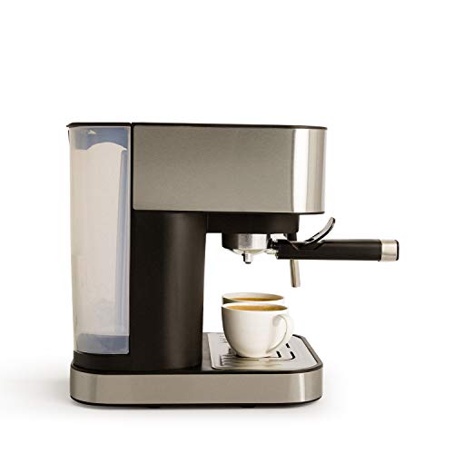 CREATE Cafetera Expresso Automática Thera Stylance Pro - Cafetera Espress para Espresso y Cappuccino, 20 Bares, 1100 W, 1,5 litros, Vaporizador Orientable, Doble Salida, Regulador de Presión