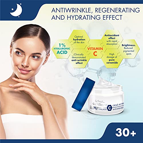 Crema Antiarrugas de Noche para la Regeneración de la Piel, Asegura el Relleno de las Arrugas Desde el Interior, Gerovital H3 Hyaluron C
