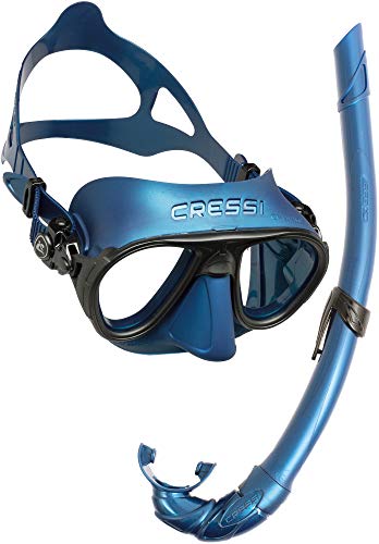 Cressi Calibro + Corsica Snorkel, Unisex Adulto, Azul Nery