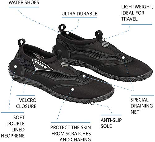 Cressi Reef Zapatillas Chanclas, Unisex Adulto, Negro, 36