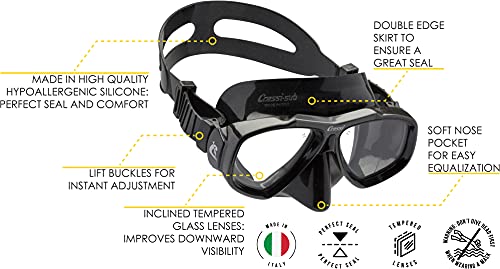 Cressi Tauchmaske Erwachsen Focus Optische Gläser Möglich Gafas de Buceo, Unisex, Negro